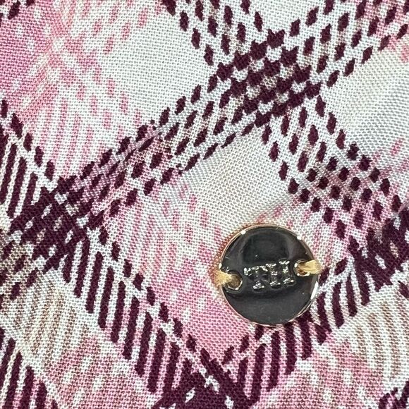 Tommy Hilfiger Long sleeve pink plaid button down top size large NWOT - Picture 3 of 6